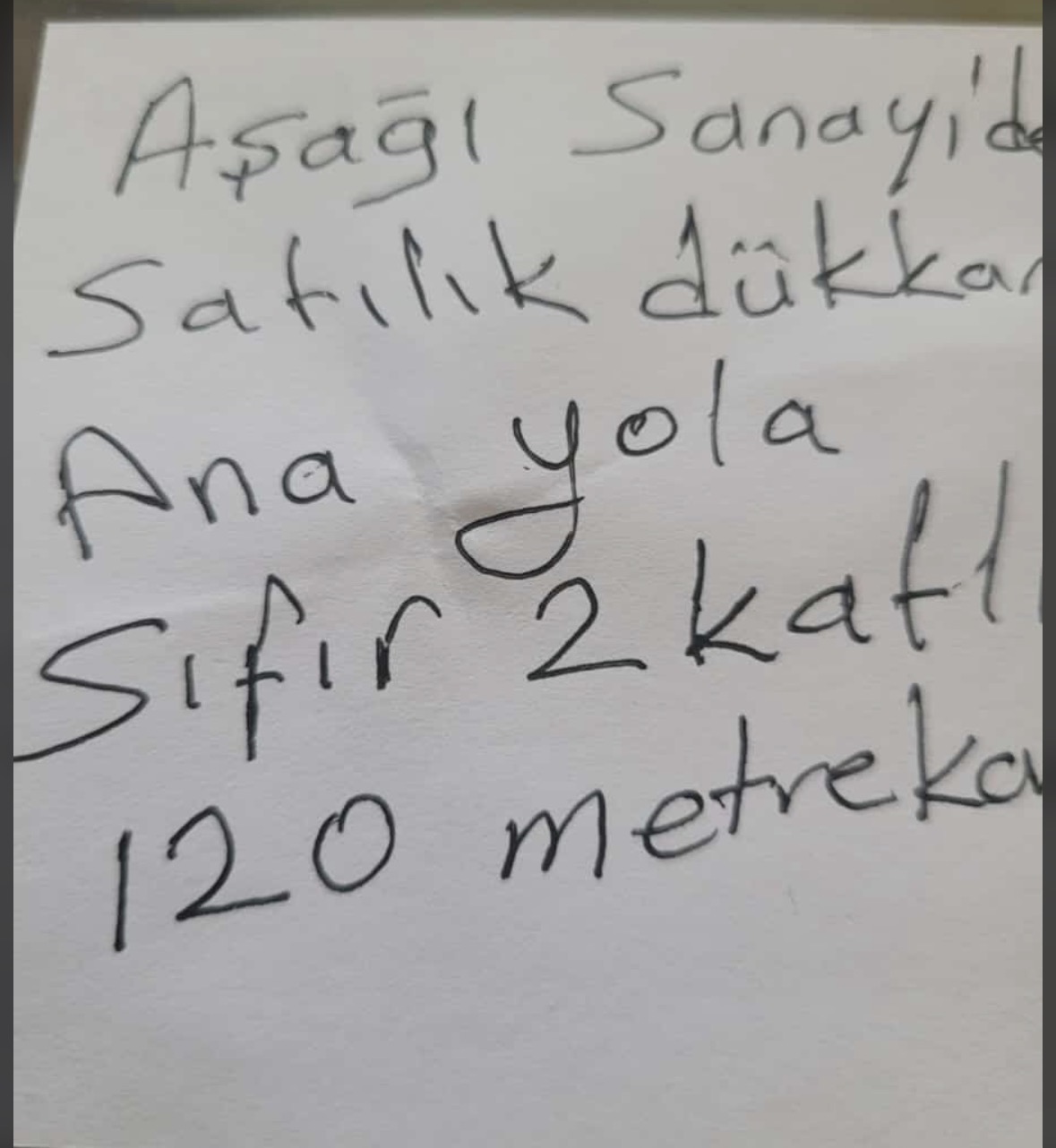 Aşağı Sanayi ana yola sıfır satılık dükkan ilanı