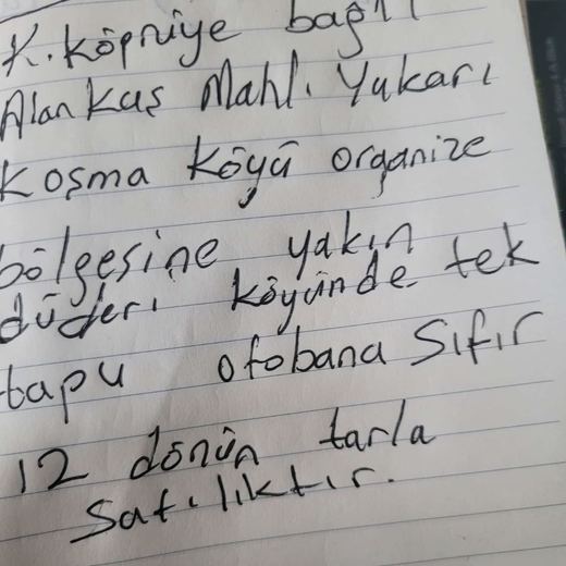 Satılık tarla not görseli
